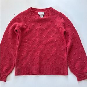 Rachel Zoe 2 Ply Cashmere Red Bobble Sweater